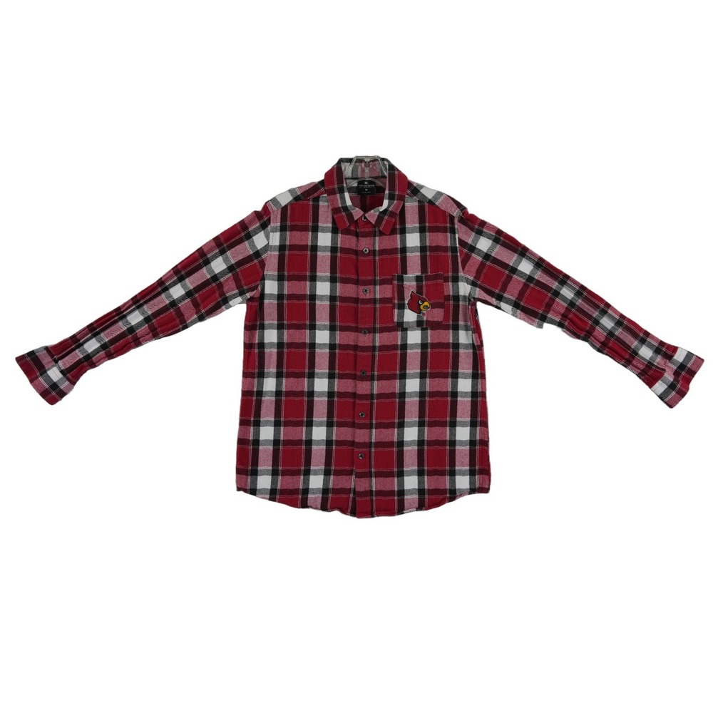 Colosseum Louisville Cardinals Flannel‎ Shirt Men's Size Medium Red Plaid